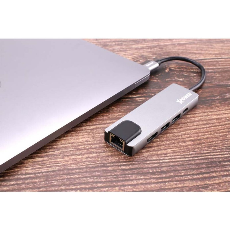 XPower HU5L 5合1 90W PD Hub, XP-HU5L-GYAdapter / Docking