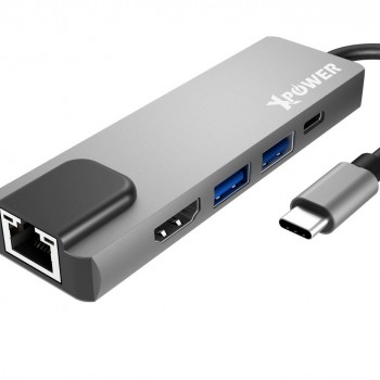 XPower HU5L 5合1 90W PD Hub, XP-HU5L-GY
