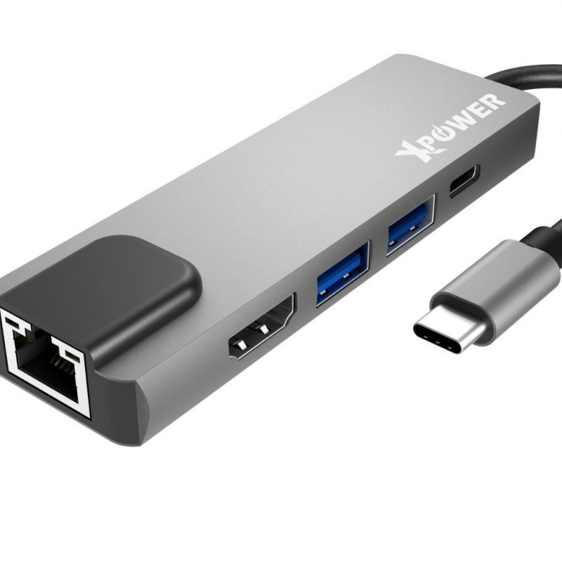 XPower HU5L 5合1 90W PD Hub, XP-HU5L-GYAdapter / Docking