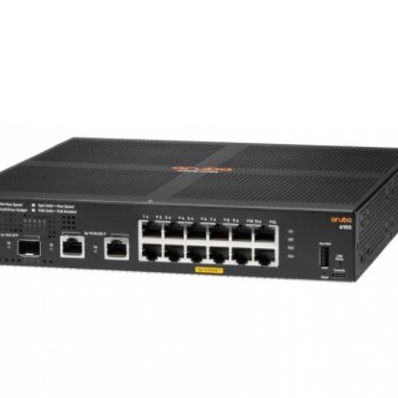 Aruba 6100 12G Class4 PoE 2G/2SFP+ 139W 交換器, JL679A交換器