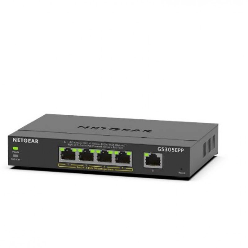 Netgear 5 Port Gigabit Plus PoE 非管型交換器, GS305EPP交換器