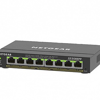 Netgear 8 Port Gigabit Plus PoE+ 非管型交換器, GS308EPP