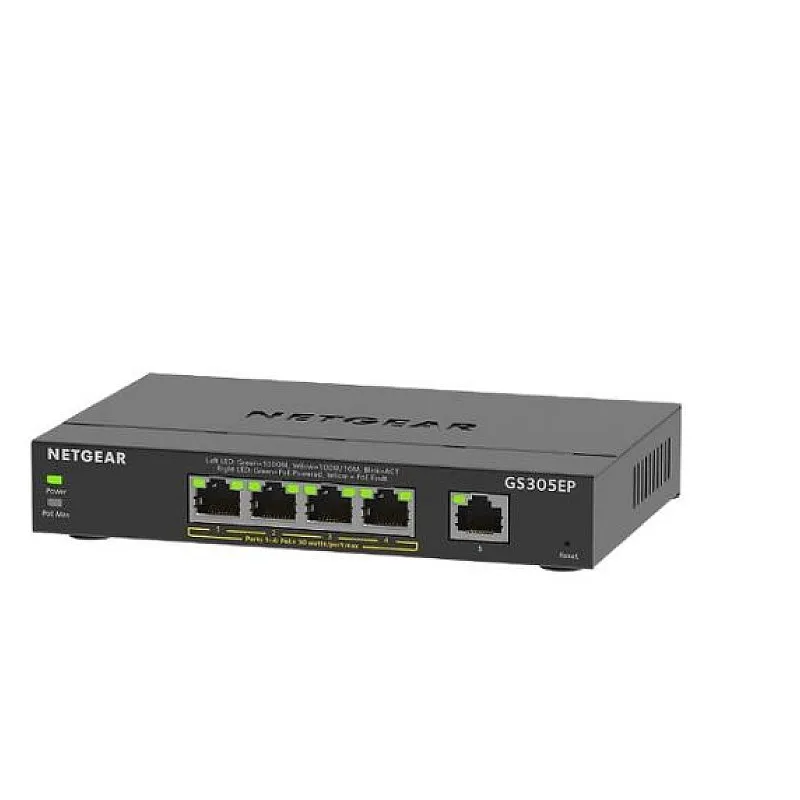 Netgear 5 Port Gigabit Plus PoE Unmanaged Switch, GS305EP - GS305EP Switches ｜ 衍光HinKwong 香港