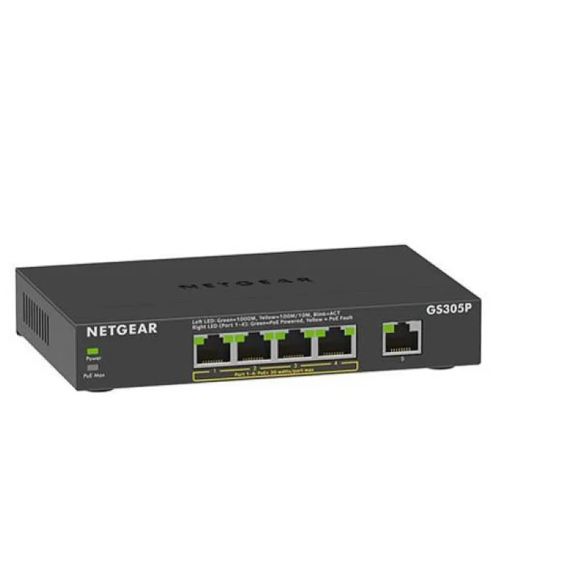 Netgear 5 Port Gigabit 非管型交換器, GS305P - GS305P 交換器 ｜ 衍光HinKwong 香港
