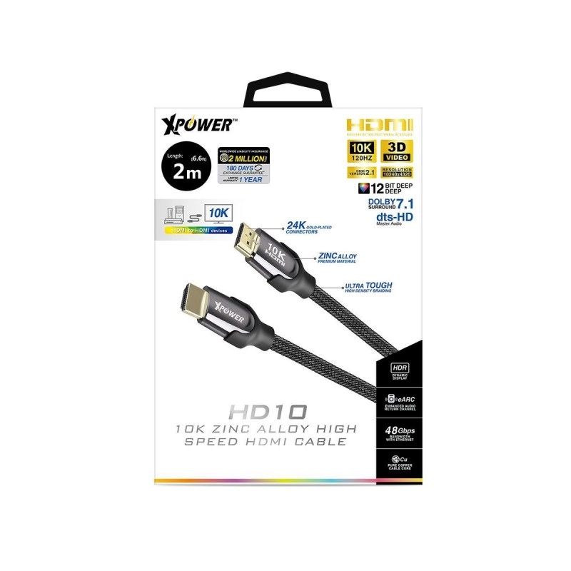 XPower HD10 10K HDMI 2.1鋅合金線, XP-HD10HDMI / Audio 線
