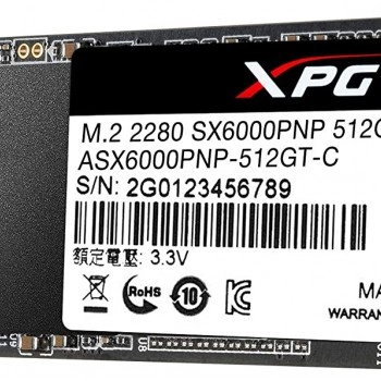 Adata XPG SX6000 Pro 512GB M.2 PCIe 固態硬碟, ASX6000PNP-512GT-C
