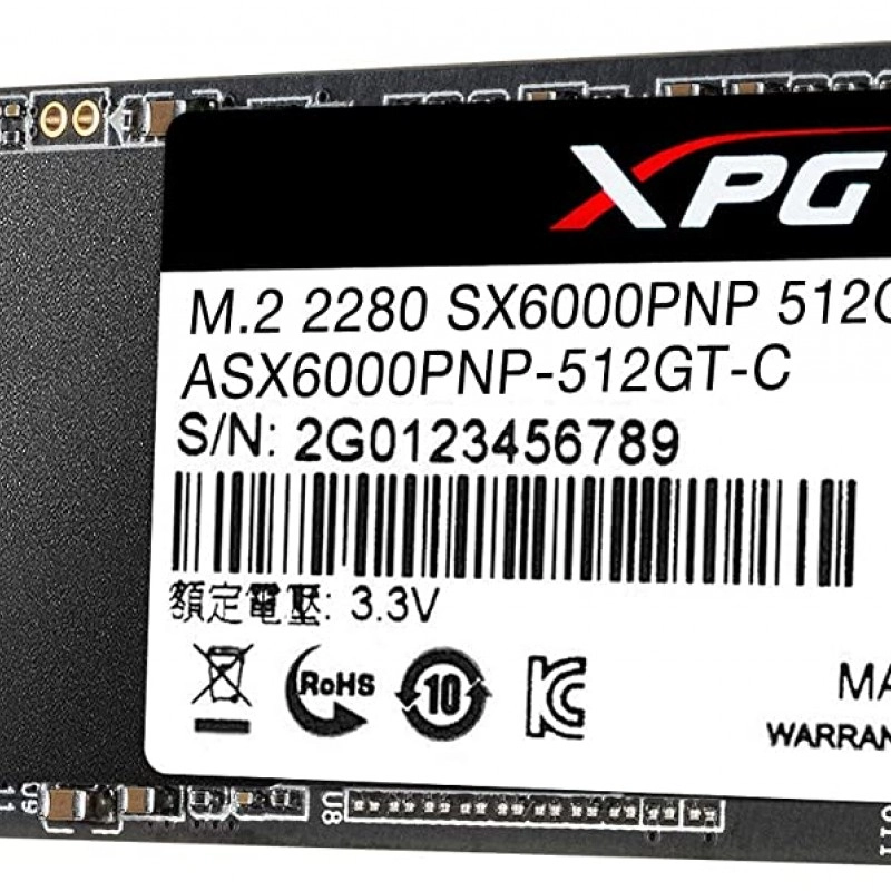 Adata XPG SX6000 Pro 512GB M.2 PCIe 固態硬碟, ASX6000PNP-512GT-C固態硬碟