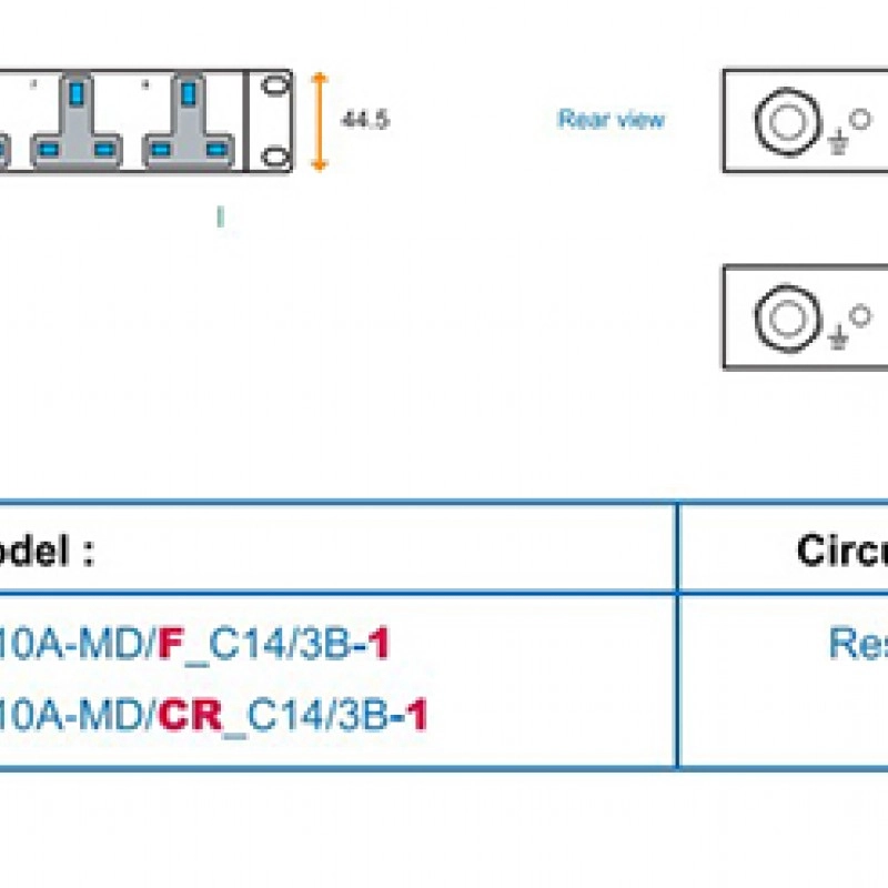 Austin Hughes 機櫃專用拖板, 8 Outlet, H8UK90-10A/F_C14/3B-1機櫃專用拖板