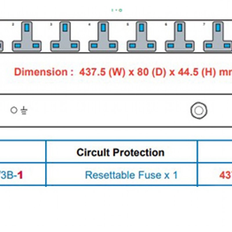 Austin Hughes InfraPower PDU 機櫃專用拖板, 8 Outlet, H8UK90-13A_BS/3B-1機櫃專用拖板
