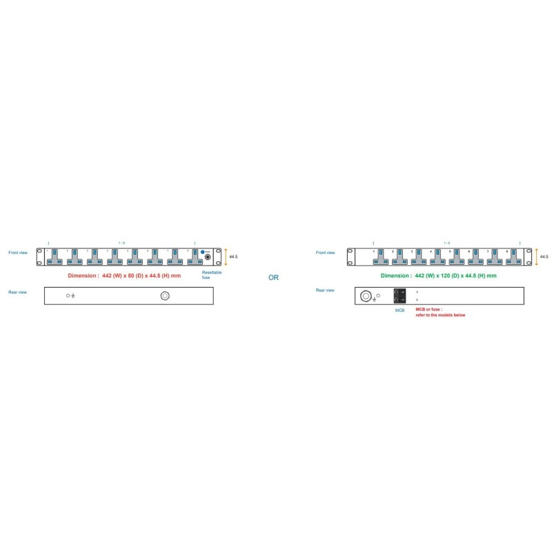 Austin Hughes InfraPower PDU, 8 Outlet, H8UK90-16A_C20/3B-1機櫃專用拖板