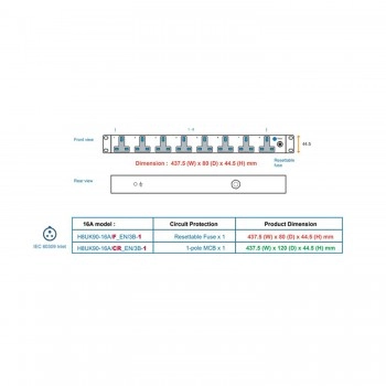 Austin Hughes InfraPower PDU 機櫃專用拖板, 8 Outlet, H8UK90-16A_EN/3B-1