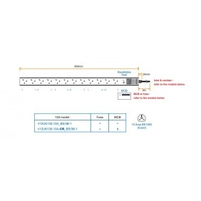 Austin Hughes InfraPower PDU 機櫃專用拖板, 12 Outlet, V12UK135-13A_BS/3B-1
