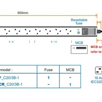 Austin Hughes 機櫃專用拖板, V12UK135-16A_C20/3B-1