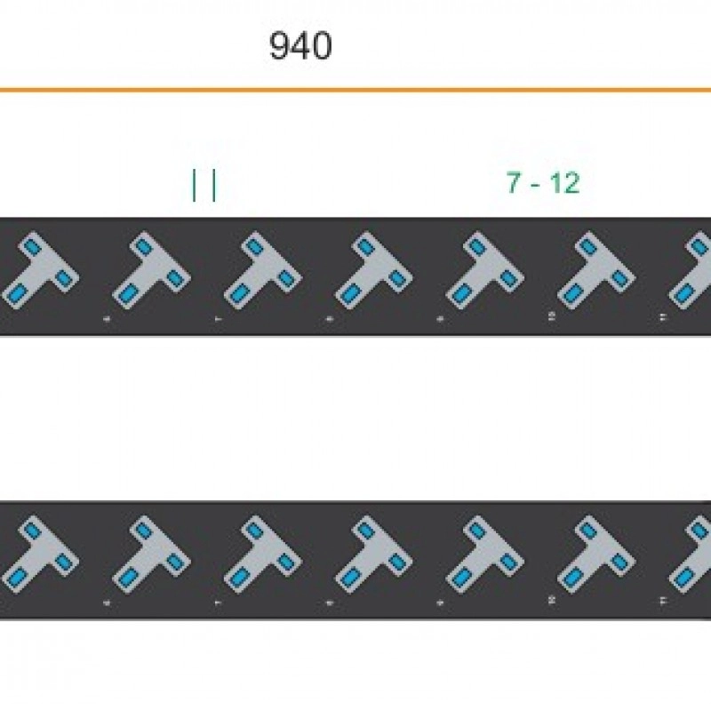 Austin Hughes InfraPower PDU, 12 Outlet, V12UK45-13A_BS/3B-1機櫃專用拖板