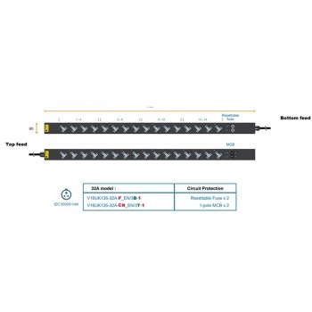 Austin Hughes InfraPower PDU, 16 Outlet, V16UK135-32A_EN/3B-1
