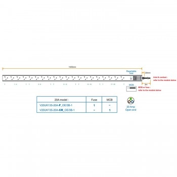 Austin Hughes InfraPower PDU, 20 Outlet, V20UK135-20A_OE/3B-1