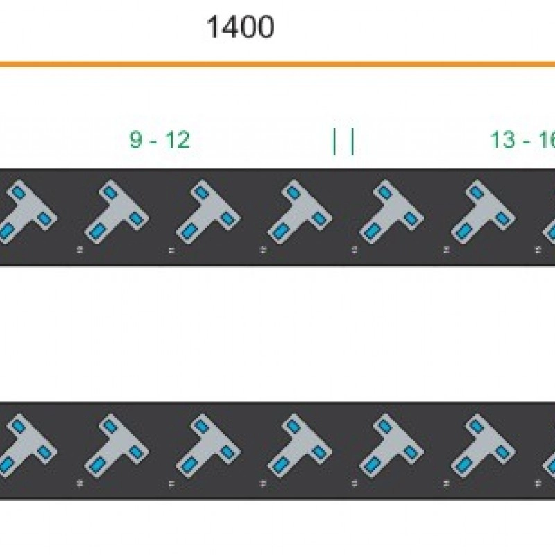 Austin Hughes InfraPower PDU, 20 Outlet, V20UK45-13A_BS/3B-1機櫃專用拖板