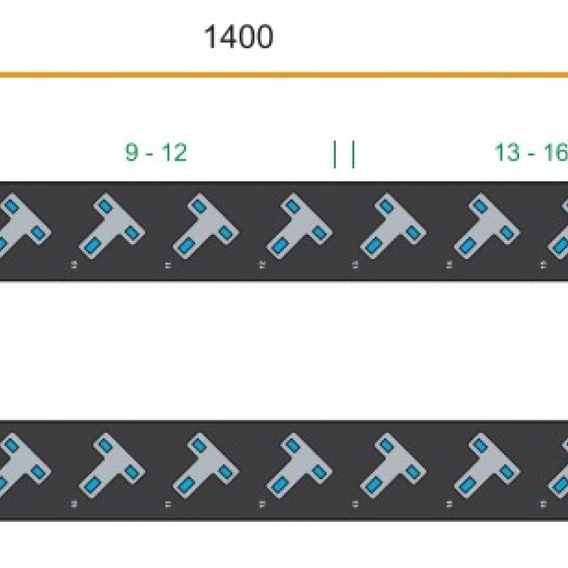 Austin Hughes InfraPower PDU, 20 Outlet, V20UK45-20A_OE/3B-1機櫃專用拖板