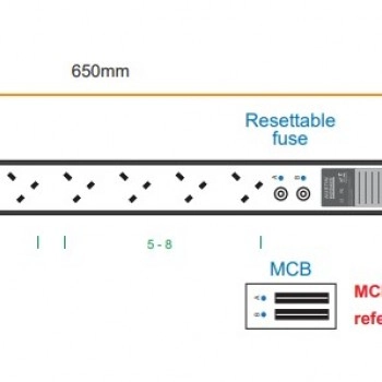 Austin Hughes InfraPower PDU, 8 Outlet, V8UK135-32A_EN/3B-1