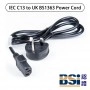 IEC C13 to UK BS1363 英式三腳 13A 電源線, 1.8米