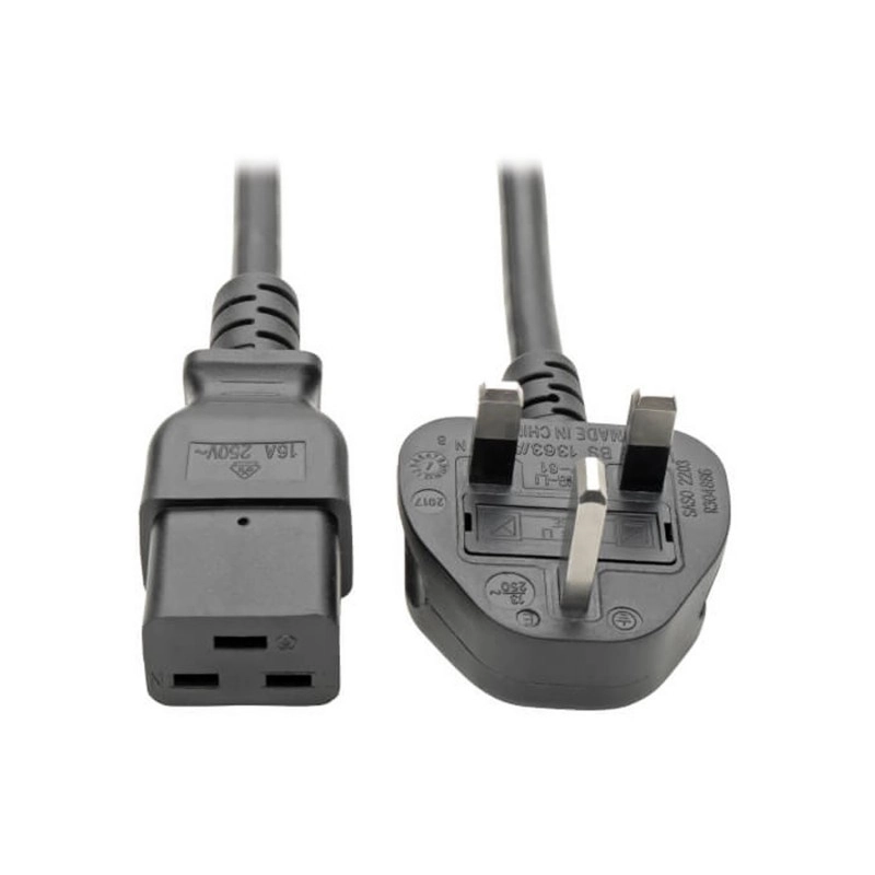 IEC C19 to UK BS1363 英式三腳電源線, 3米