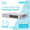 Cisco 16-Port Partial POE Unmanaged 交換器, CBS110-16PP 香港行貨交換器