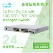Cisco 24 Port Gigabit with 10G SFP+ POE+ 370W L3 全網管智能交換器, CBS350-24FP-4X