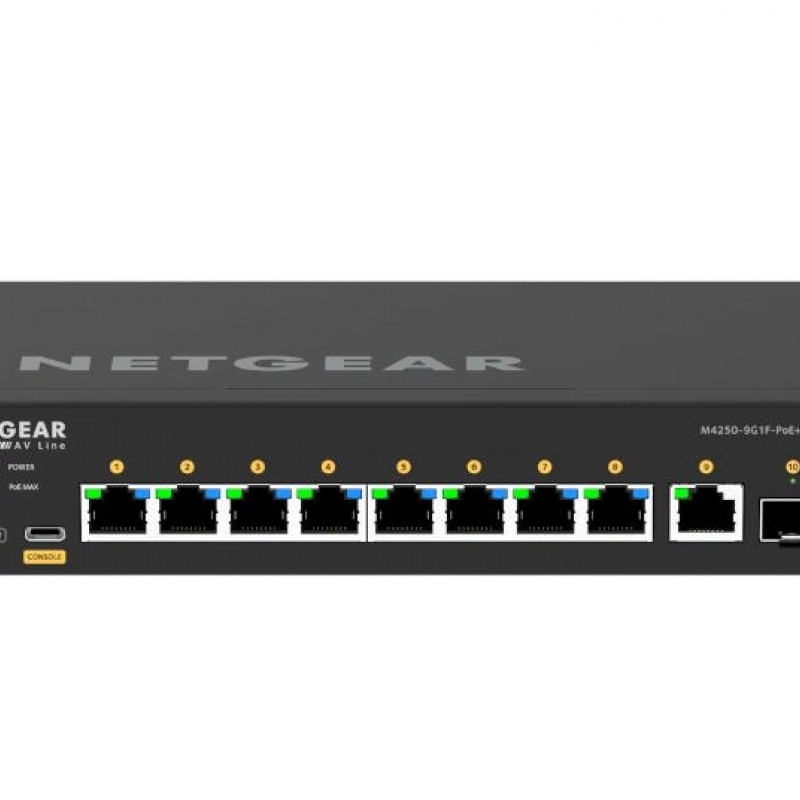 Netgear 10 port AV Line 管理型交換器, GSM4210PD交換器