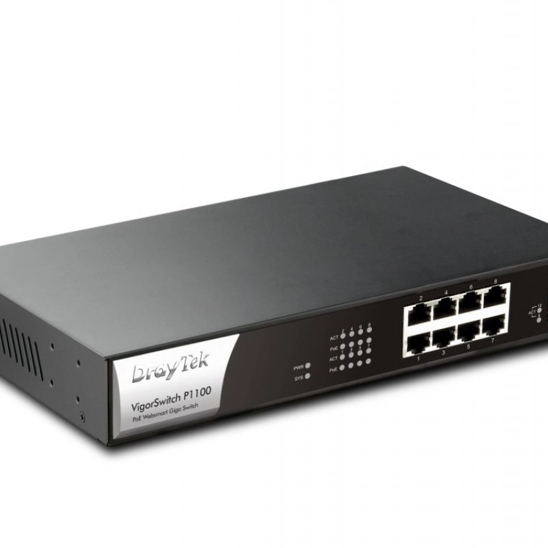 DrayTek Vigor-P1100, Gigabit 120w PoE Smart Switch交換器