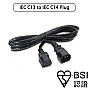 IEC C13 Socket to IEC C14 Plug Power Cord, C13-C14, 2Meter
