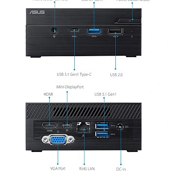 ASUS miniPC non ODD, PN40-J44G128S