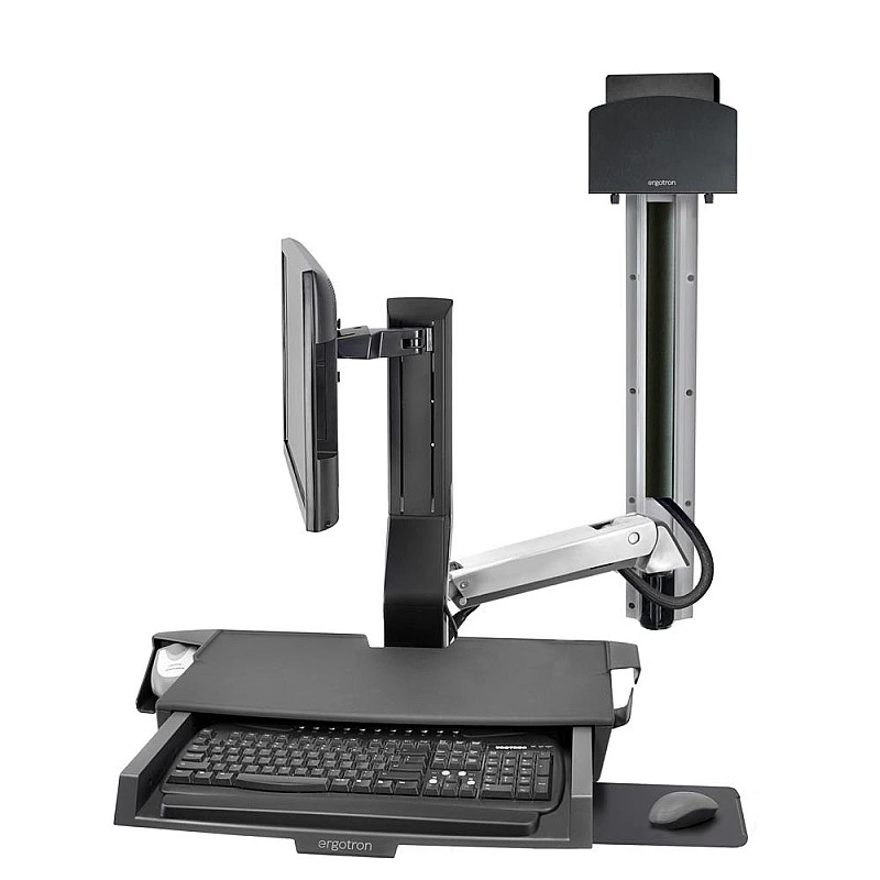Ergotron SV Combo System with Worksurface & Pan, Small CPU Holder - E-45-594 Ergotron Industrial ｜ 衍光HinKwong 香港