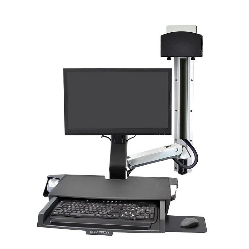 Ergotron SV Combo System with Worksurface & Pan, Small CPU Holder - E-45-594 Ergotron Industrial ｜ 衍光HinKwong 香港