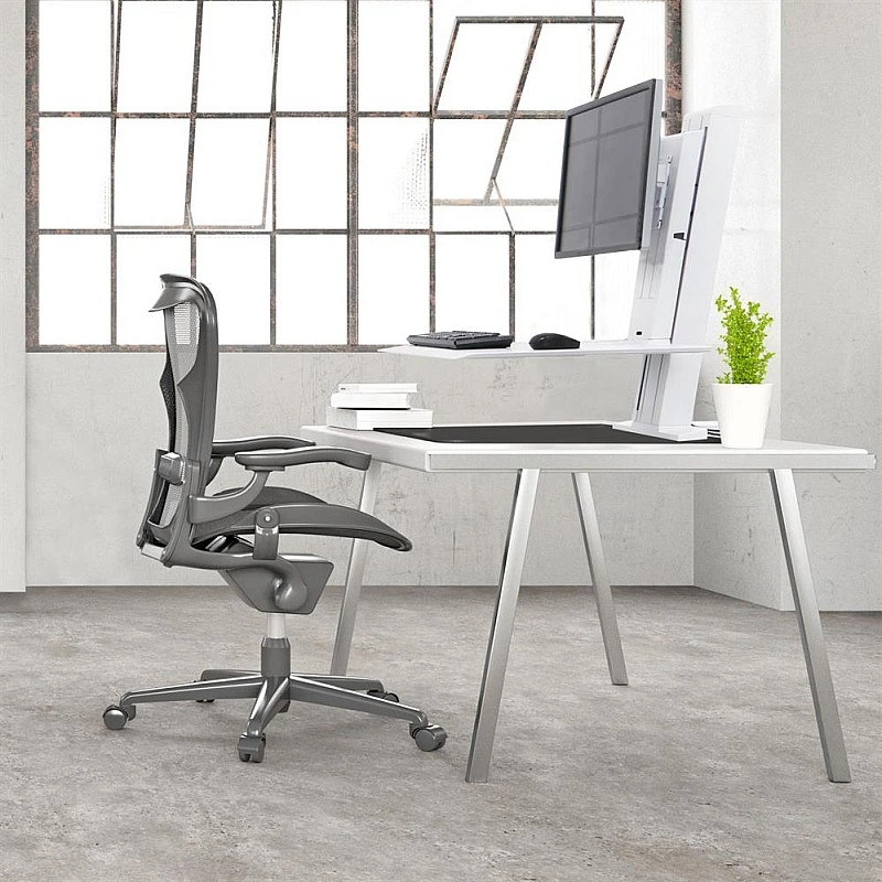 Ergotron WorkFit-SR Dual Monitor Sit-Stand Desktop Workstation, 33-407-062 (WHITE) - E-33-407-062 Ergotron Office ｜ 衍光HinKwong 香港