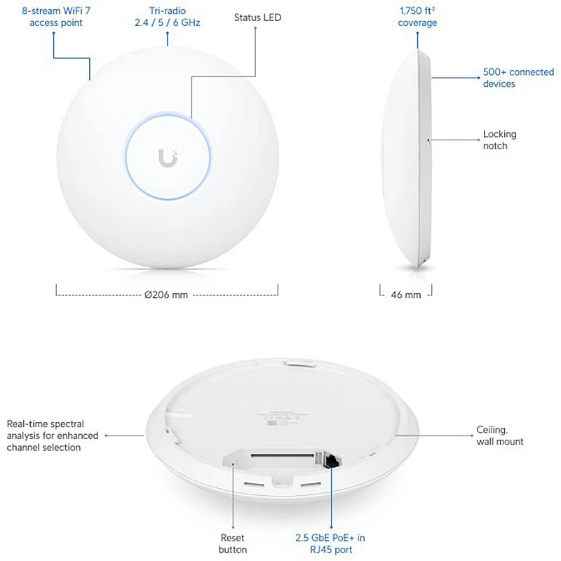 Ubiquiti UniFi 7 Pro Max Access Point, U7-Pro-Max