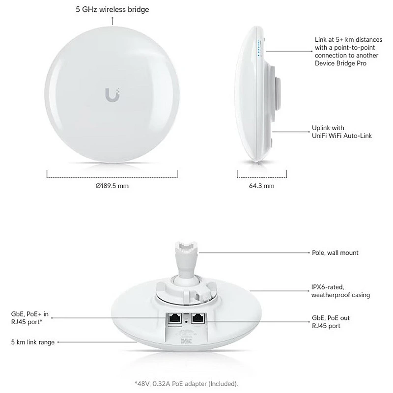Ubiquiti UniFi Device Bridge Pro, UDB-Pro
