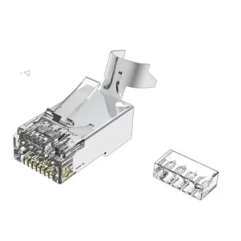 EIGHT UTP CAT6A RJ45 屏蔽八針網絡接頭 RJ45C6A，八針全接點金屬屏蔽設計，適合香港網絡佈線 | 香港行貨