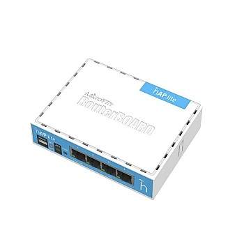 MikroTik 4 Ports WiFi Router, hAP lite, RB941-2nD (UK)