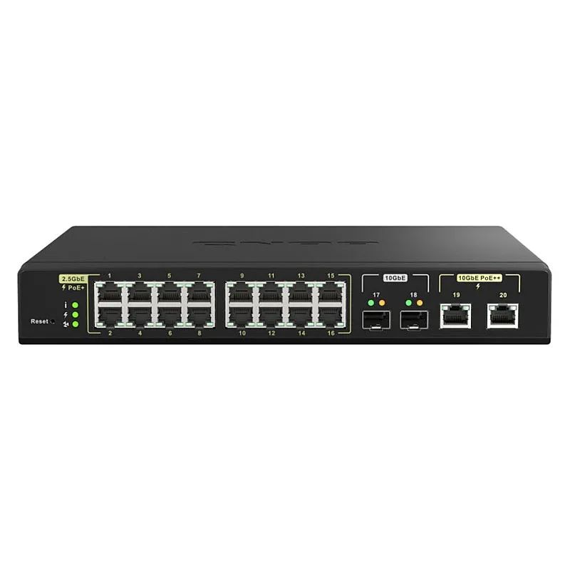 QNAP 20 Ports PoE Managed Switch, QSW-M2116P-2T2S - Q-QSW-M2116P-2T2S Switches ｜ 衍光HinKwong 香港