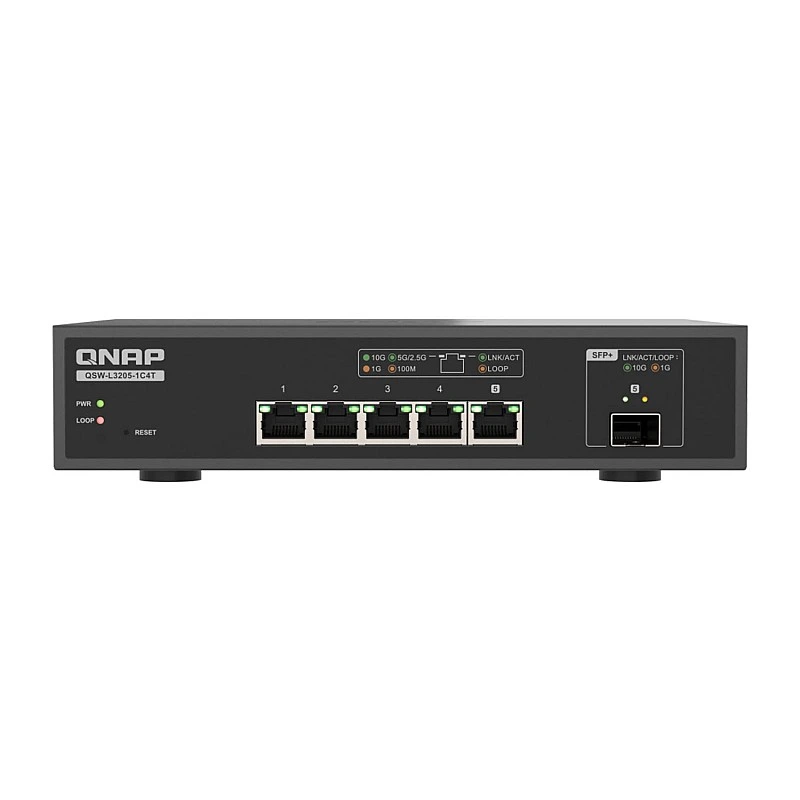 QNAP 5 Ports 10GbE Managed Switch, QSW-L3205-1C4T - QSW-L3205-1C4T Switches ｜ 衍光HinKwong 香港