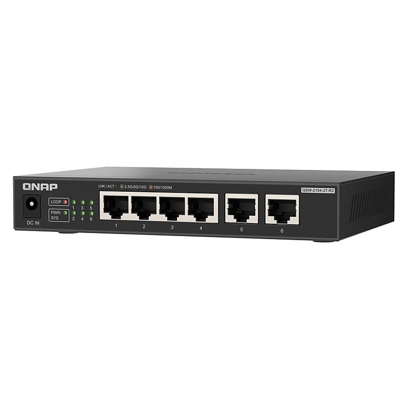 QNAP 6 Ports Unmanaged Switch, QSW-2104-2T-R2