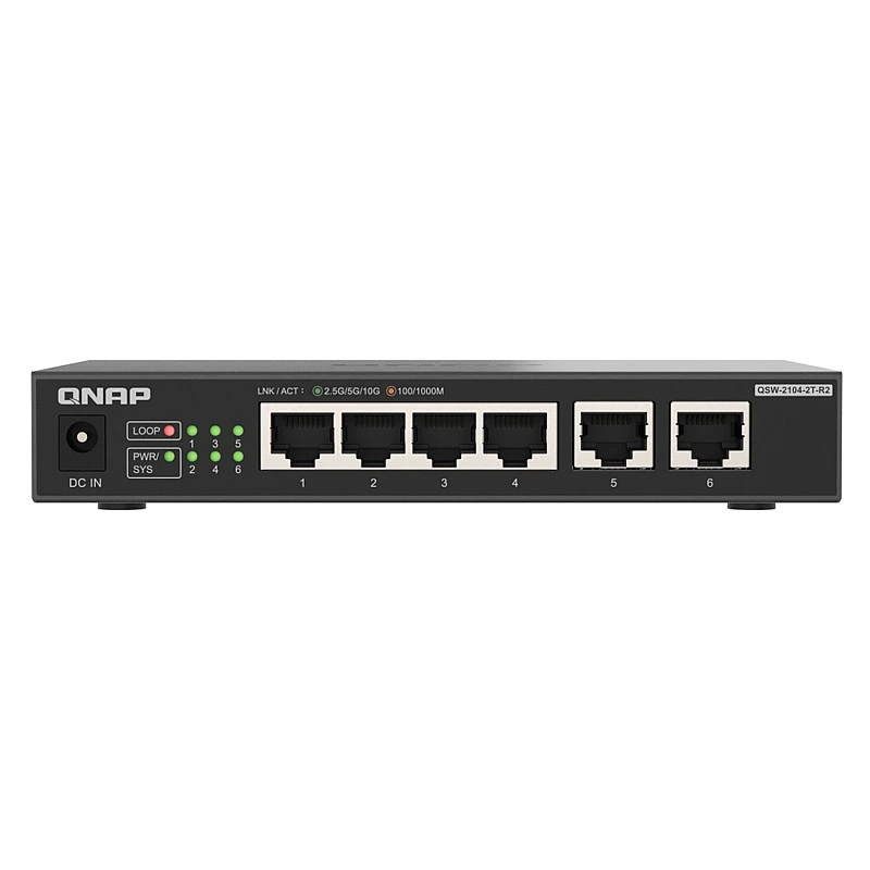 QNAP 6 Ports Unmanaged Switch, QSW-2104-2T-R2