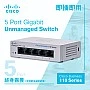 Cisco 5-Port Gigabit Unmanaged Switch, CBS110-5T-D-UK