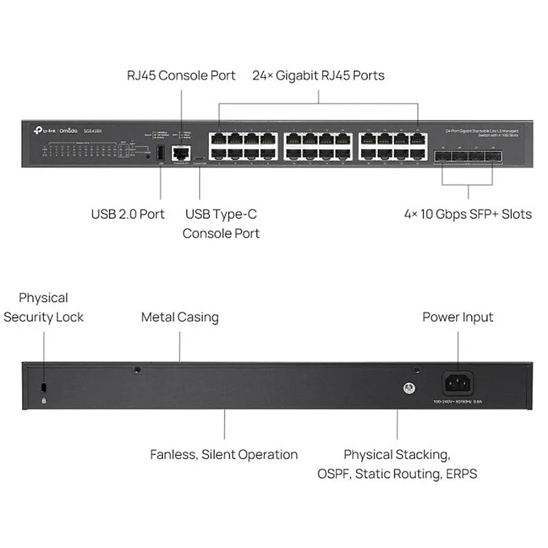 TP-Link Omada 24-Port Gigabit Stackable Lite L3 管理型交換機 (SG5428X)