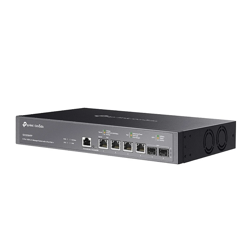 TP-Link Omada 4-Port 10GBase-T and 2-Port 10GE SFP+ PoE+ Managed Switch, SX3206HPP