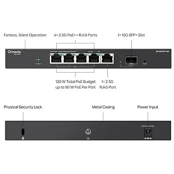TP-Link Omada 5-Port PoE++ 管理型交換機 (ES206XPP-M2)