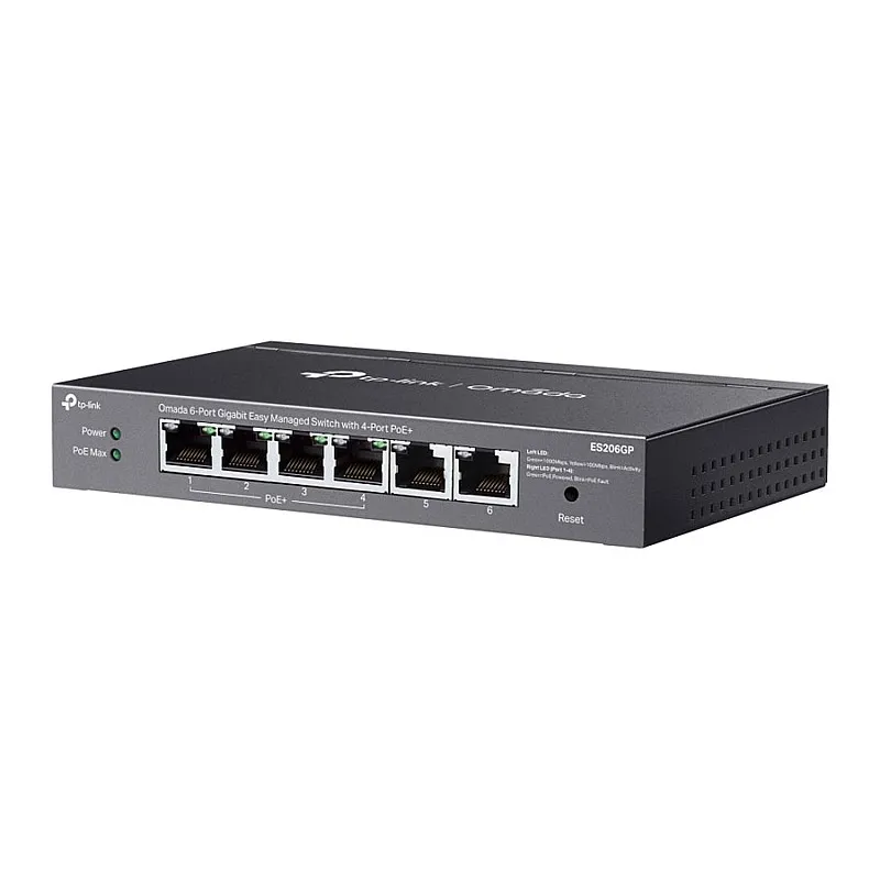 TP-Link Omada 6-Port Gigabit PoE+ 管理型交換機 (ES206GP)