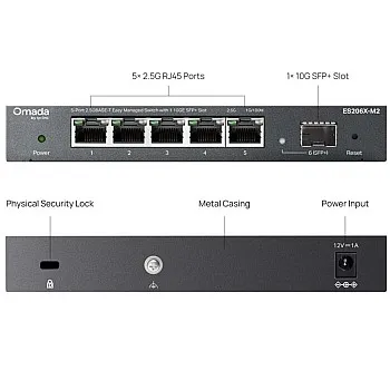 TP-Link Omada 8-Port 管理型交換機 (ES206X-M2)