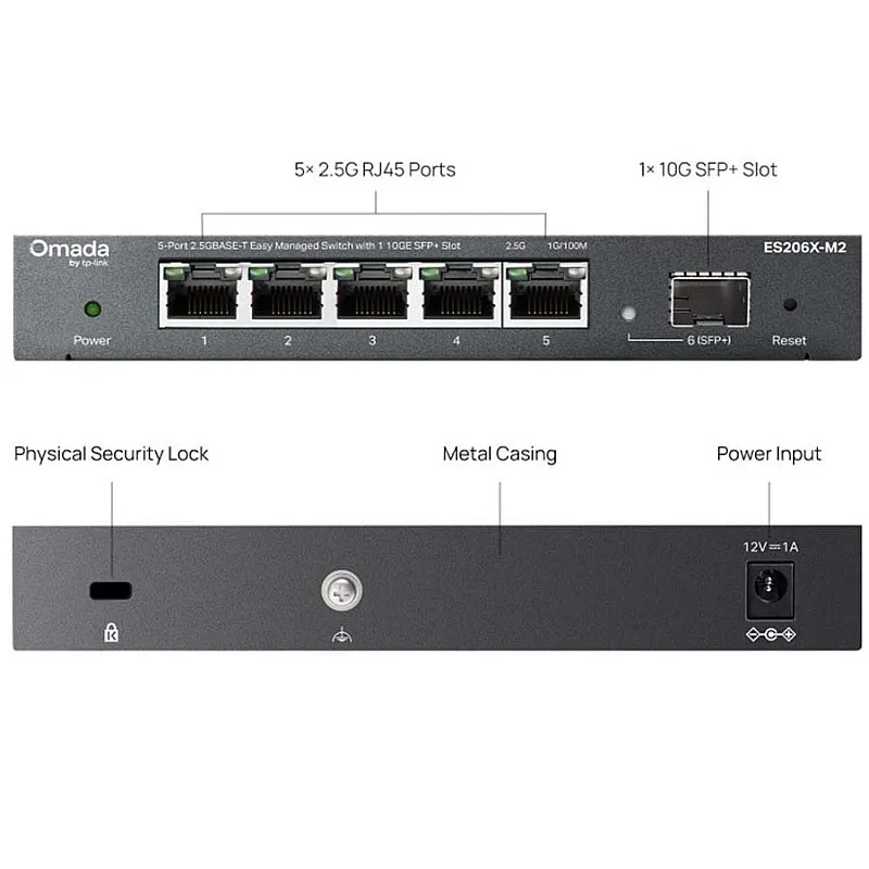 TP-Link Omada 8-Port 管理型交換機 (ES206X-M2)