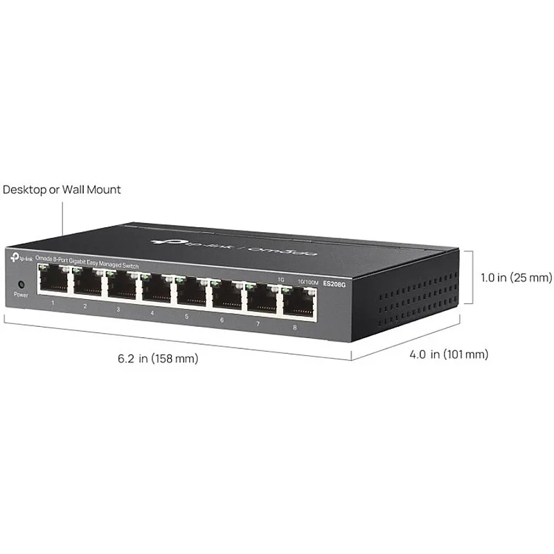 TP-Link Omada 8-Port Gigabit 管理型交換機 (ES208G)